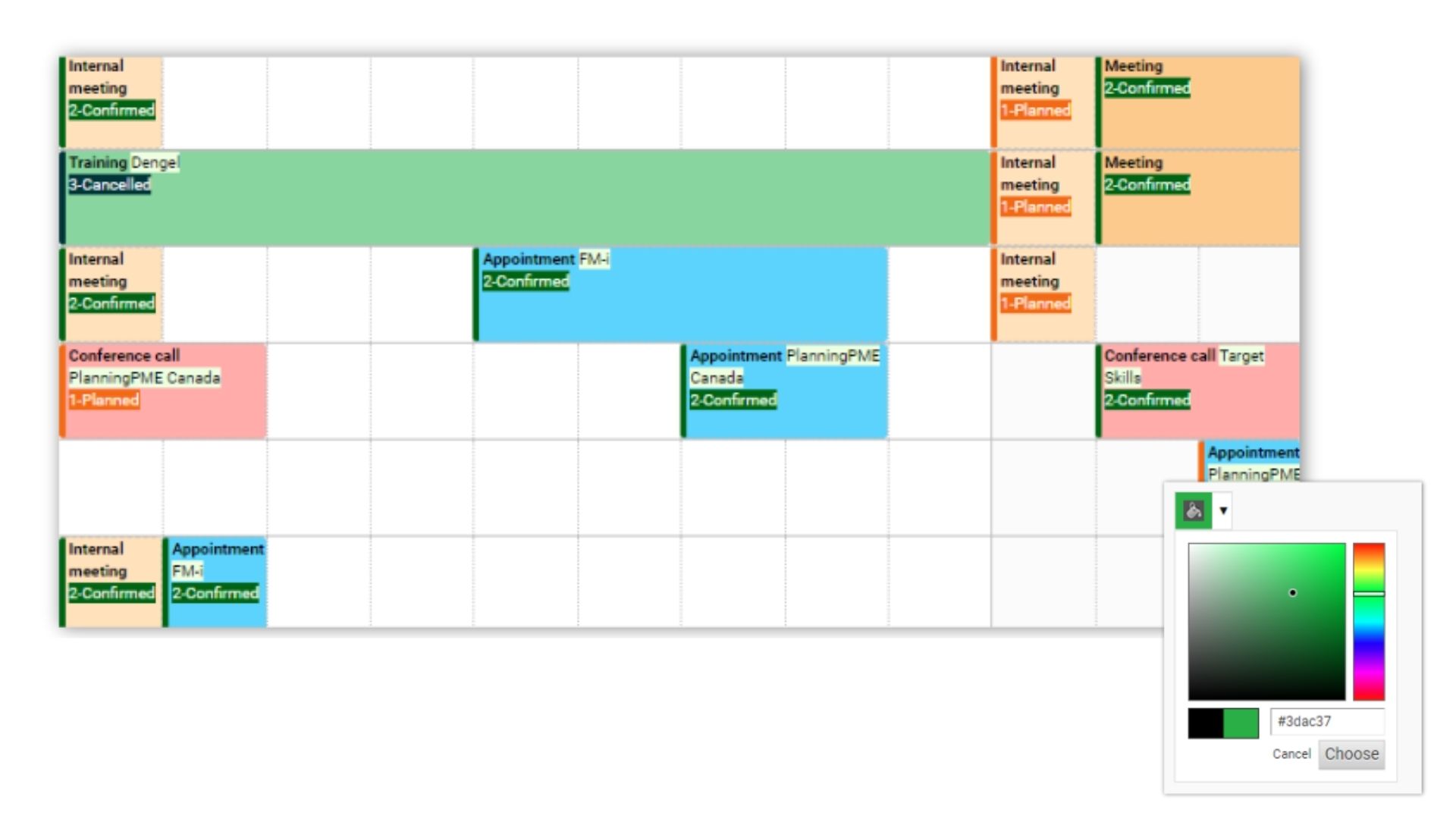 Personalizao, estilos e cores das informaes exibidas