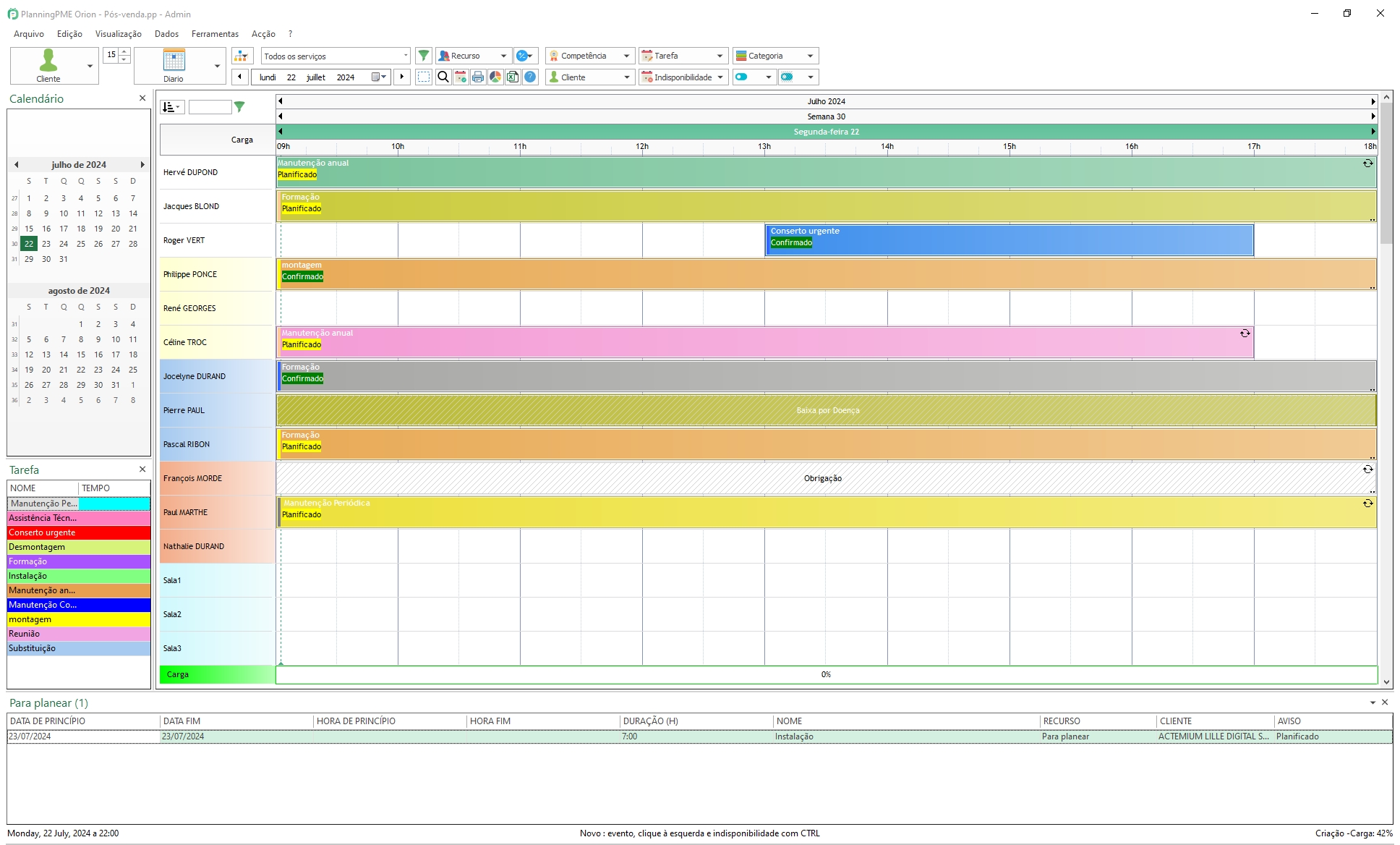 Plano de trabalho diario